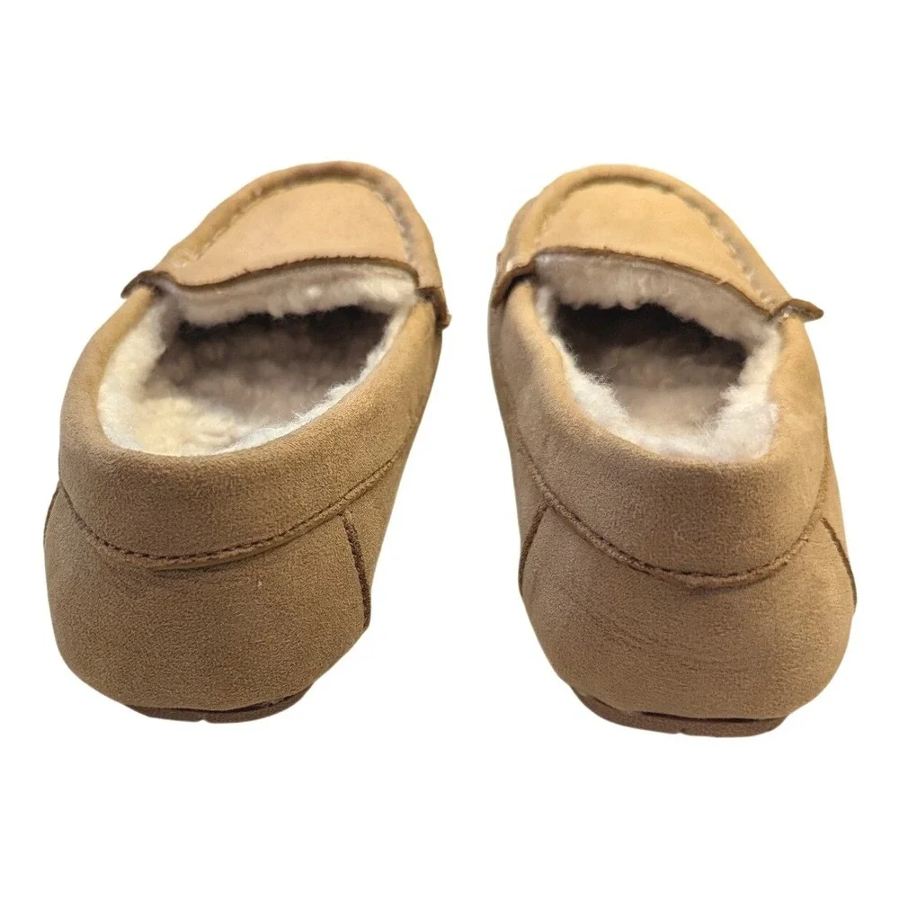 Crown Vintage Lil Miles Tan Faux Fur Lined Moccasin‎ Slippers Kids Sz 10 Toddler